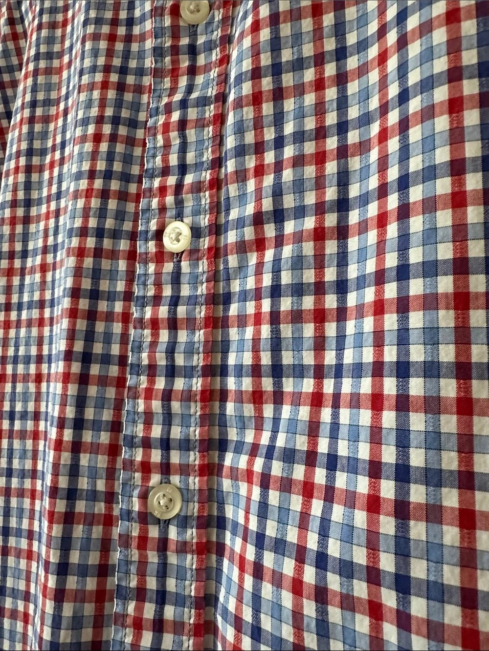 Banana Republic Red & Blue Plaid Button-Down Shirt